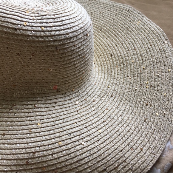 Accessories - HP✌🏼Wide Brim Floppy Hat Rose Gold Sequins